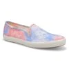 Keds Womens Champion Slip On Sneaker-Tiedye PInk/Blue