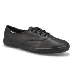Keds Womens Champion Sneaker - Black Leather