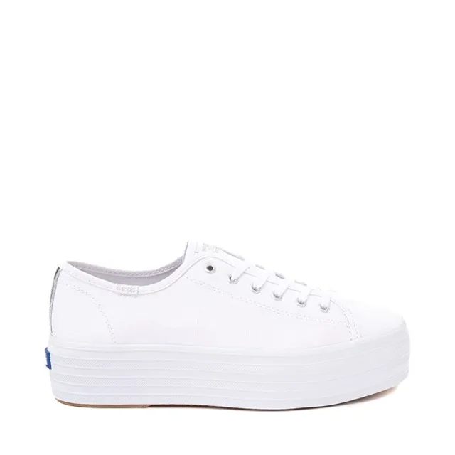Womens Keds Triple Up Platform Casual Shoe - White / Silver 3 Womens Keds Triple Up Platform Casual Shoe - White / Silver