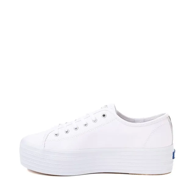 Womens Keds Triple Up Platform Casual Shoe - White / Silver 4 Womens Keds Triple Up Platform Casual Shoe - White / Silver - Image 2