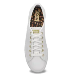 Keds Womens Kickstart Leather Sneaker- White /Gold 7 Keds Womens Kickstart Leather Sneaker- White /Gold -Keds https3A2F2Fwww.softmoc.com2FItems2Fimages2FWH63987 XX2.jpg 640x